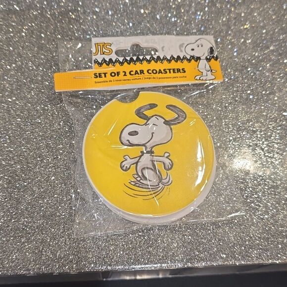 Peanuts Snoopy & Woodstock Car Coasters - Picture 4 of 5